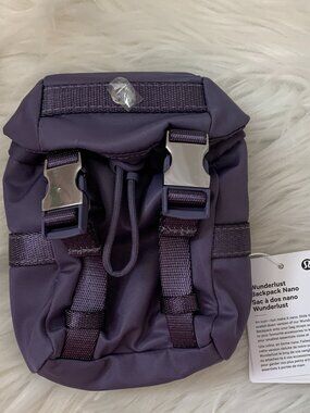 LULULEMON Wunderlust Nano Backpack Key Ring in Grape Mist/Silver